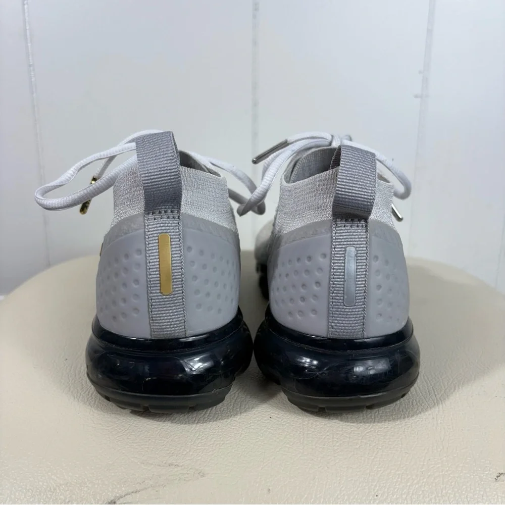 Nike Vapormax Flyknit 2 Gray Metallic Good Swoosh Athletic Running Shoes W7.5